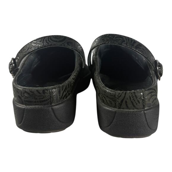 Dansko EU 36 US 5.5-6 Allison Black Tooled Leather Slingback Mules Clogs - Picture 6 of 9